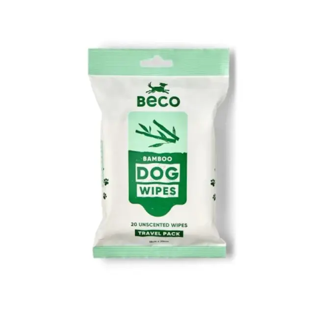 BECO Bamboo Μαντηλάκια Καθαρισμού για Σκύλους Χωρίς Άρωμα 20τμχ Μονόχρωμο
