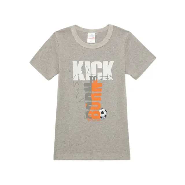 Minerva Παιδικό Φανελάκι Αγόρι Born To Kick, Χρώμα Γκρι Μελανζέ