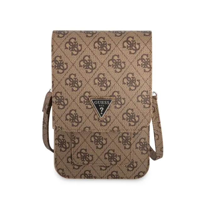 Guess PU 4G Triangle Logo Phone Bag Brown 2