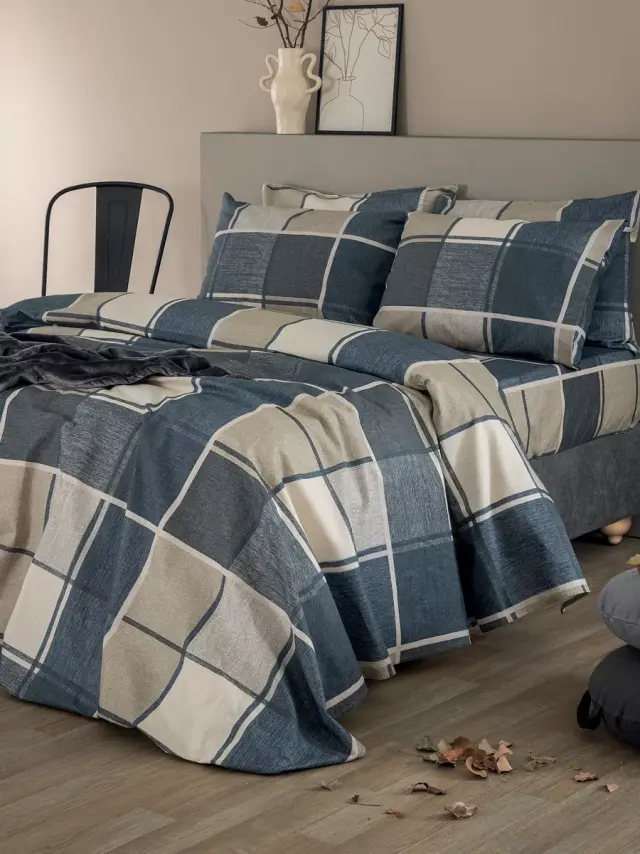 Σετ Σεντόνια Flannel Beauty FB0236 Υπέρδιπλα με λάστιχο 170x200+32 240x265