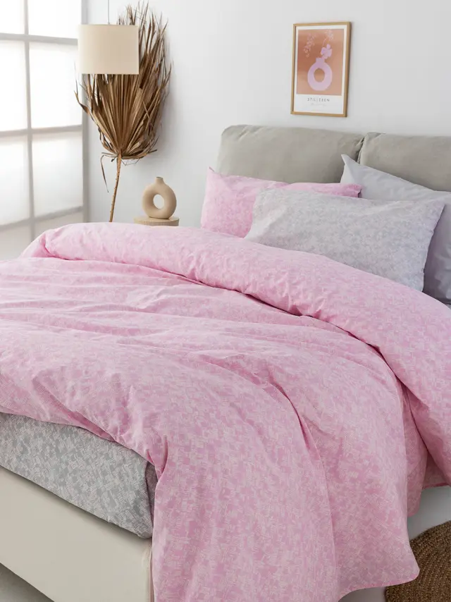 Σετ Σεντόνια 170Χ260 Μονά Fashion Life Palamaiki FL6234 Grey-Pink 100% βαμβακερόΧωρίς Λάστιχο
