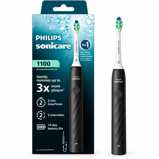 Philips Sonicare 1100 Series Ηλεκτρική Οδοντόβουρτσα Μαύρη