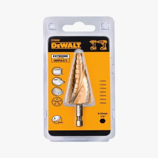Dewalt DT5030 Κωνικό Τρυπάνι Κωνικό Φρεζάκι Μετάλλου 14-25mm HSS Τιτανίου για Μέταλλο και Δομικά Υλικά 5-14mm 3