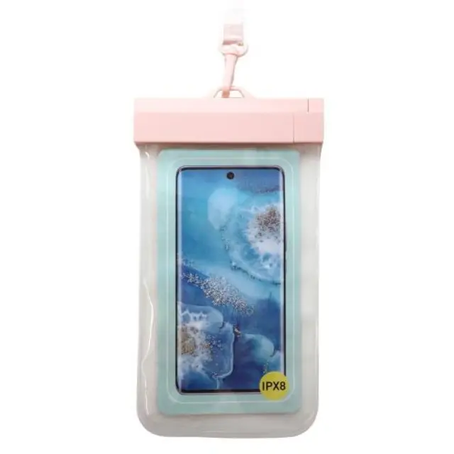 Waterproof Θήκη inos για Smartphones έως 6.9" Διάφανο-Ροζ N64877