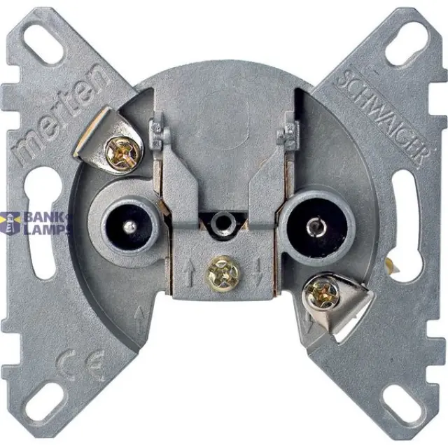 Antenna intermediate socket-outlet, Merten inserts, 2 outputs R/TV+SAT