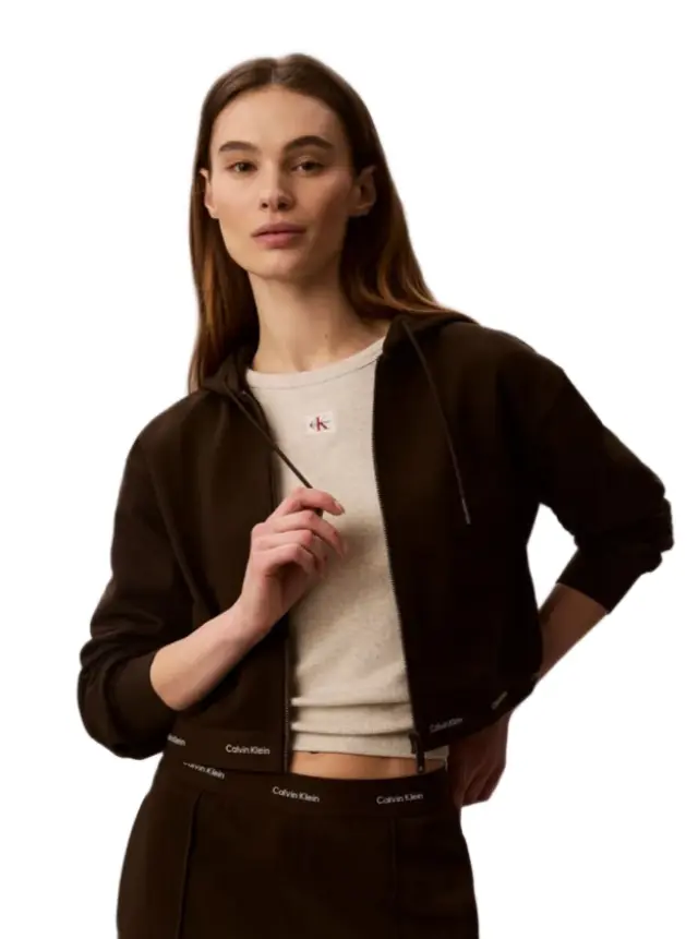 Calvin Klein γυναικεία κροπ ζακέτα με κουκούλα LV047G252G-1