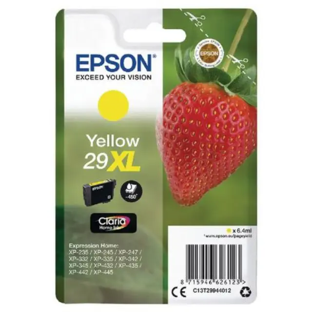 Epson 29XL Γνήσιο Μελάνι Εκτυπωτή InkJet Κίτρινο (C13T29944010 C13T29944012)