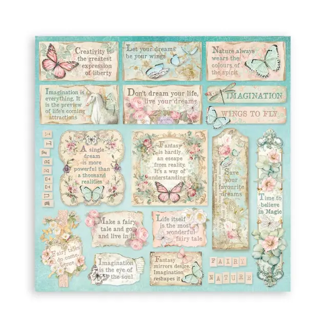 Χαρτιά scrapbooking 10τεμ, 20.3×20.3cm Stamperia, Wonderland 2
