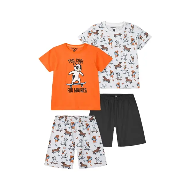 Energiers Παιδική Πυτζάμα Αγόρι Too Cool Dog Skaters - 2 Ζεύγη, Χρώμα Carrot - 1 Y
