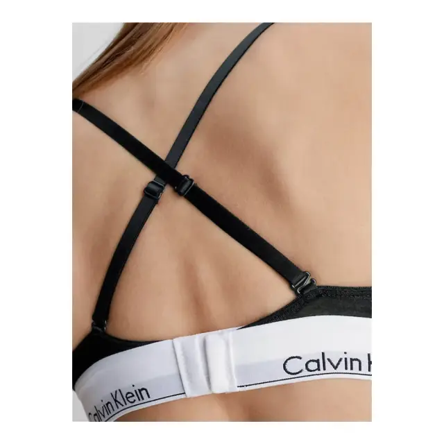 Calvin Klein Γυναικείο Μπουστάκι Lght Lined Triangle Modern Cotton, Χρώμα Μαύρο - L 3
