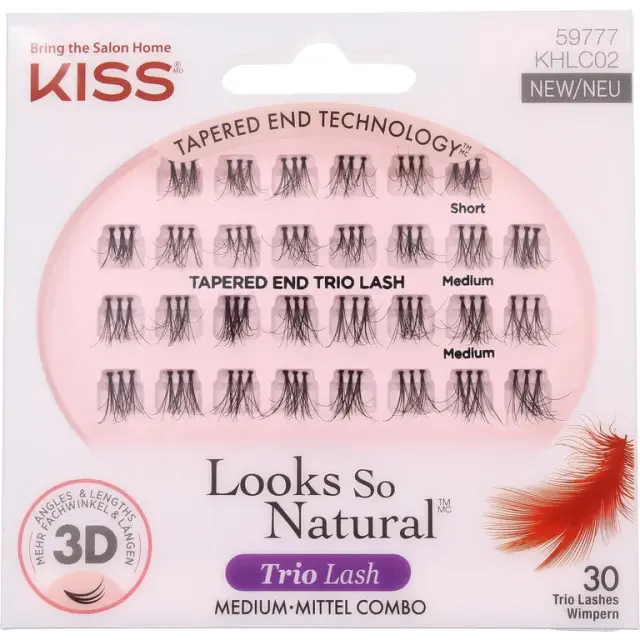KISS Haute Looks So Natural Trio Lash Medium Combo Pack Couture Trio Lashes Classy