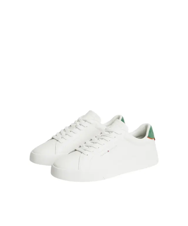 Tommy Hilfiger - Ανδρικά Sneakers Th Court Lth Detail Ess FM0FM05367-0F5 Λευκό/Πράσινο 2