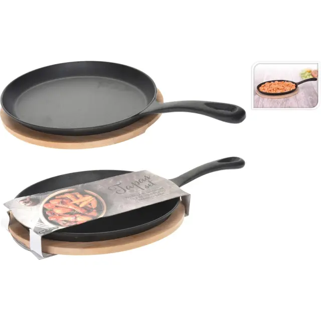 Μαντεμένιο οβάλ πλατώ σερβιρίσματος tapas Excellent Houseware με σανίδα bamboo Διαστάσεων 38.5x19.5x5.5cm C80652860