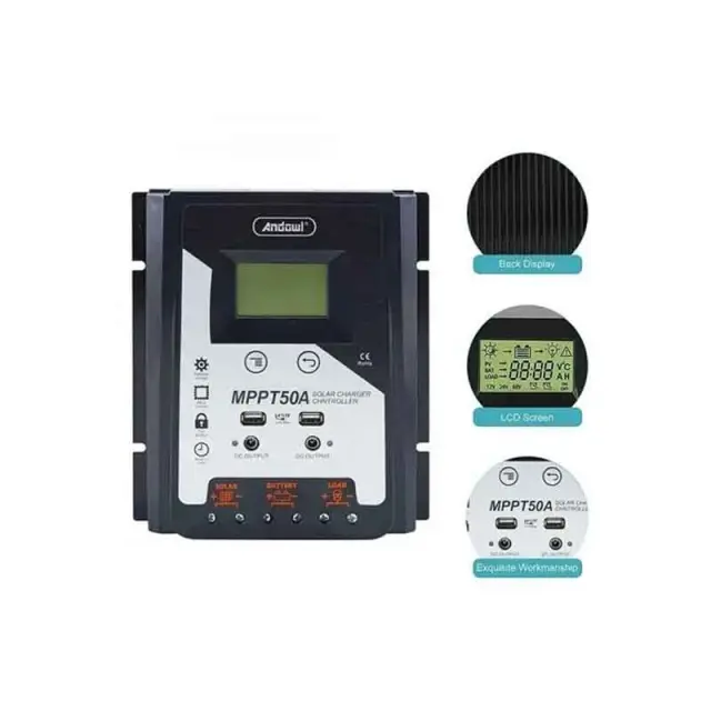 Andowl Ρυθμιστής φόρτισης φωτοβολταϊκών 70Amber MPPT 50A - Solar Charge Controller 075879 2