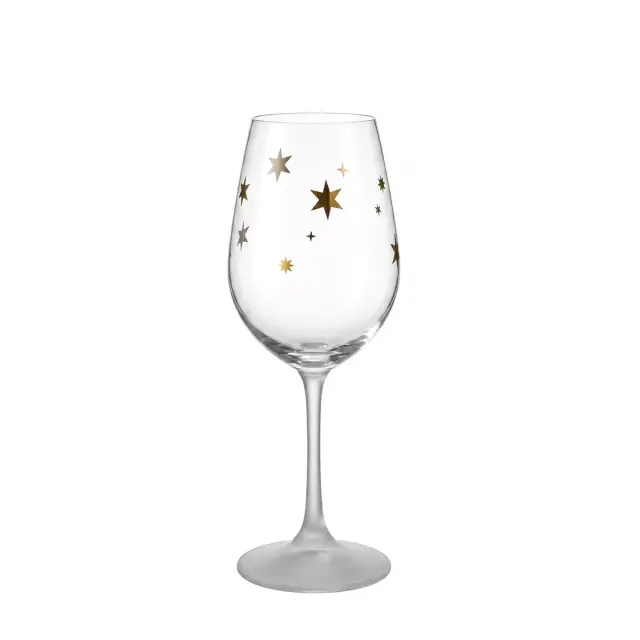 Ποτήρι Νερού Bohemia Viola με Χρυσά Αστέρια 350ml
