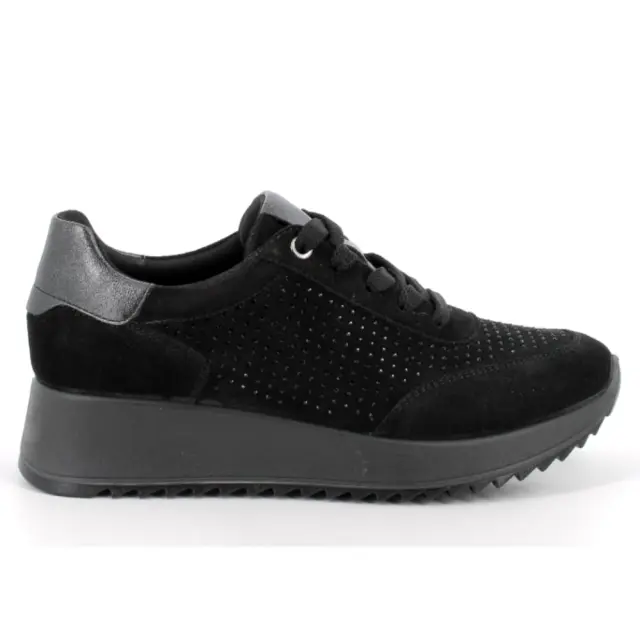 Imac Sneakers Γυναικείο δέρμα Nubuck Μαύρο IMA/858220 NERO