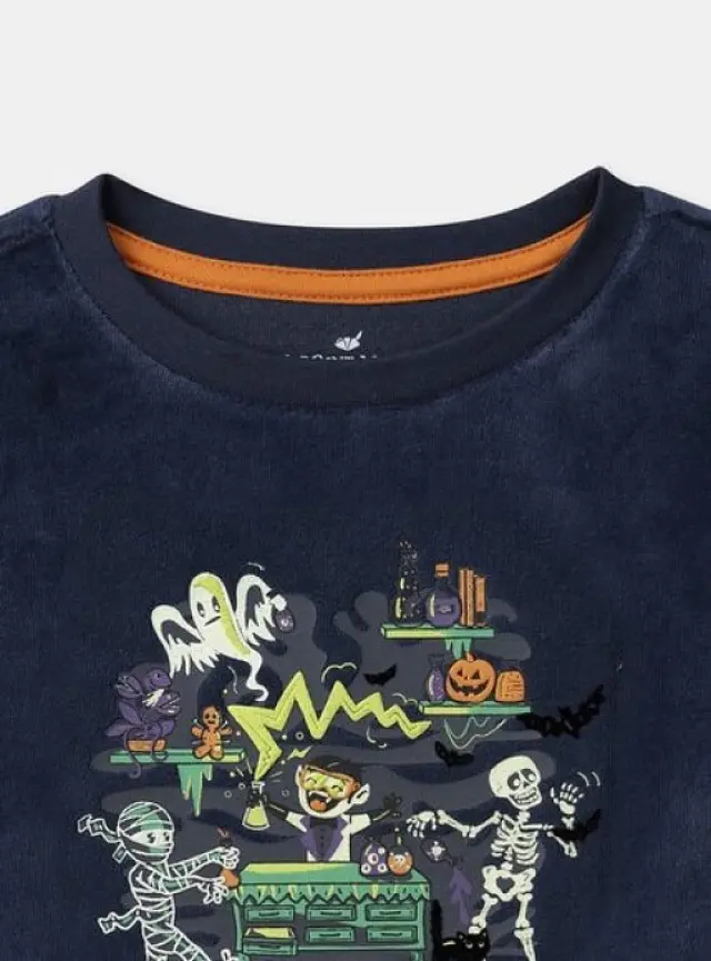 Σετ Παιδικές Πιτζάμες για Αγόρια Halloween Night ΜΠΛΕ 3
