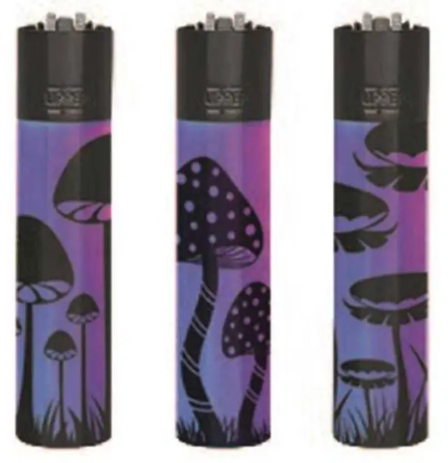 Clipper Αναπτήρας Μεταλλικός Μεγάλος - Icy Mushrooms