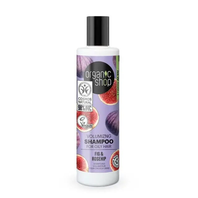 Organic Shop Volumizing Shampoo Fig & Rosehip Σαμπουάν για Όγκο για Λιπαρά Μαλλιά 280ml