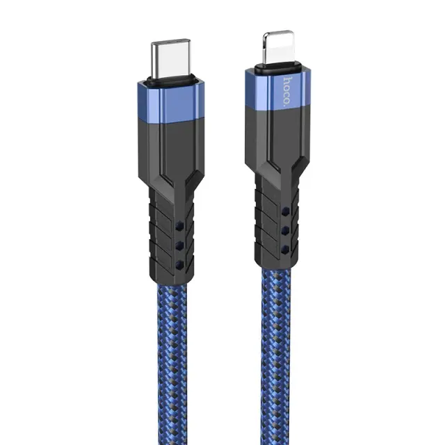Καλώδιο Σύνδεσης Hoco U110 USB-C σε Lightning Braided PD20W 3A Υψηλής Αντοχής Braided Μπλε 1.2m 3