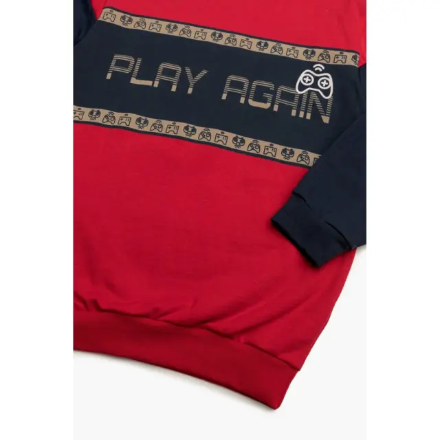 Πυτζάμα Παιδική Χειμερινή Φούτερ Minerva Play Again Red/Navy Blue No8 62065-018 3