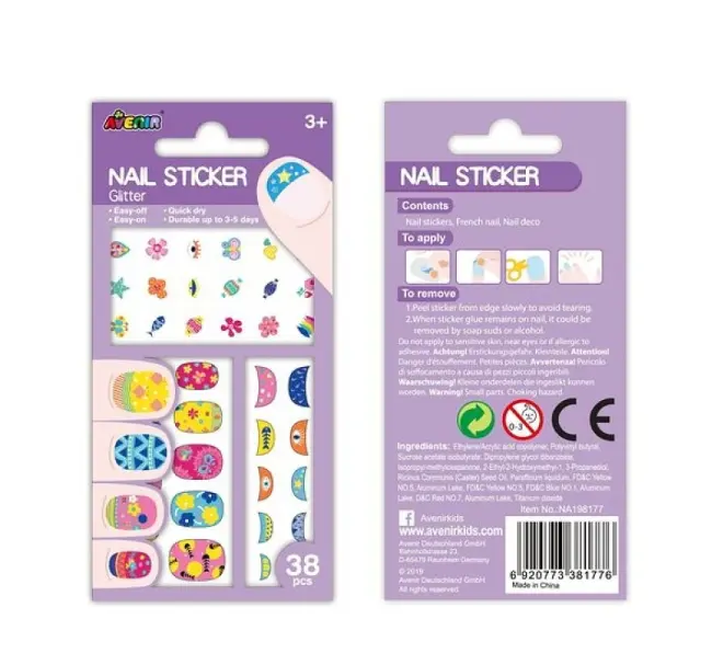 AVENIR Αυτοκόλλητα Νυχιών Λουλούδια Glitter 38 τμχ ΠΟΛΥΧΡΩΜΟ - One Size 3