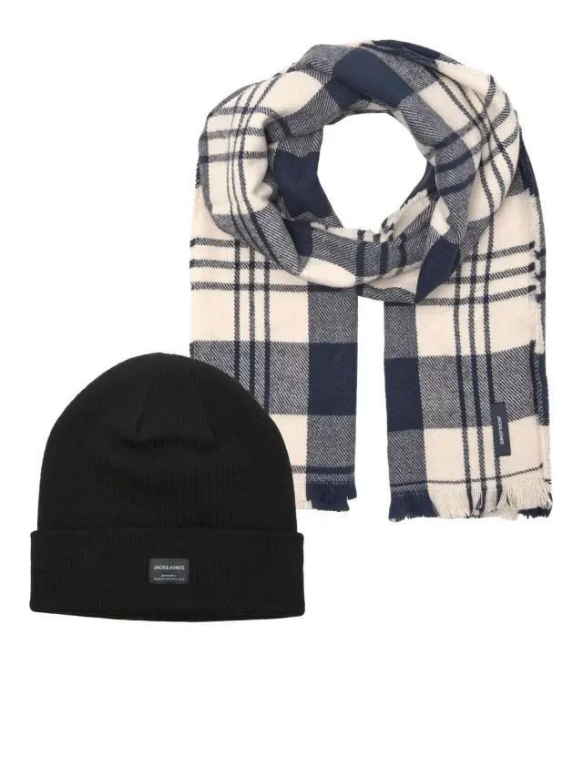 JACFROST DNA BEANIE AND SCARF GIFTBOX Oxblood Red 2