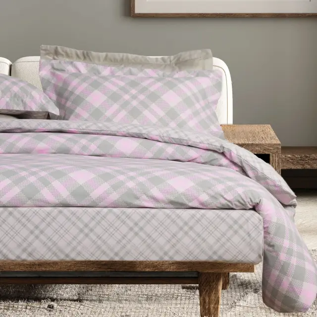 Das Home Σεντόνια σετ μονά με λάστιχο Casual 5436 Mint-Pink