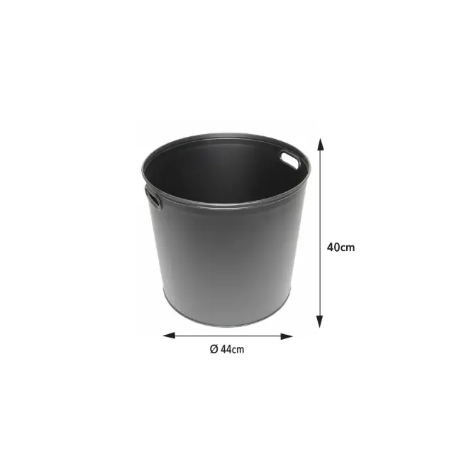 Στρογγυλός Μεταλλικός Κουβάς Μαύρος Φ44xH40cm - H&C 3