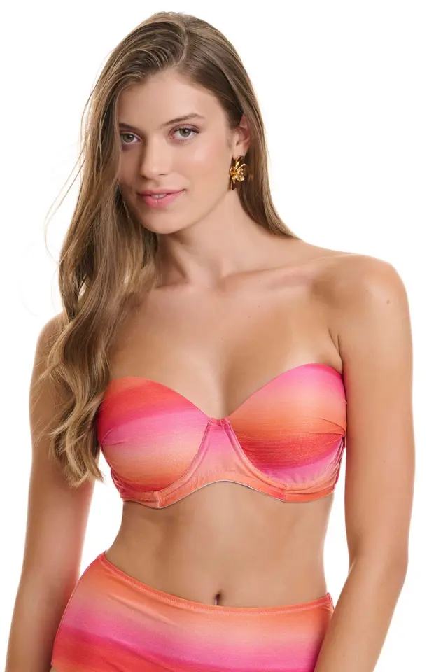 Lurex strapless μαγιό cup D