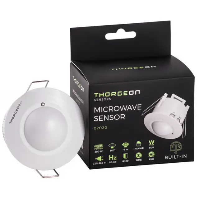 Microwave Sensor Recessed 6m 300W IP20