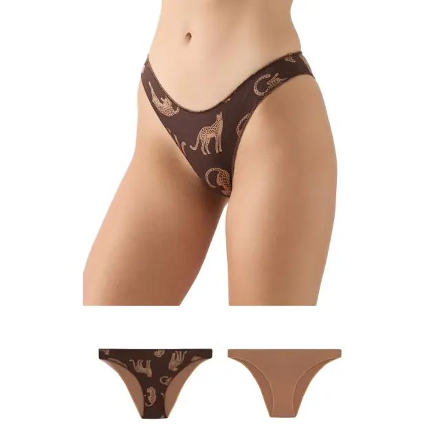 Minerva Γυναικείο Slip Rio Modal Fimelle - Διπλό Πακέτο, Χρώμα Praline-Linx