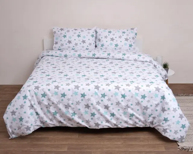 Σετ Πάπλωμα 220x240 Υπέρδιπλο Fresh Viopros Σείριος Λευκό 100% βαμβακερό