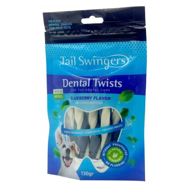 Tail Swingers Dental Twists Οδοντικό Snack Blueberry 130gr