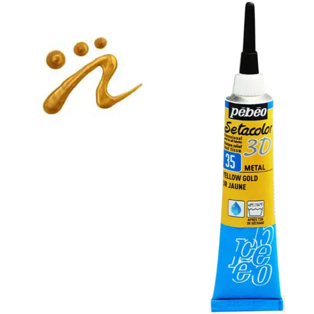 Pebeo Περίγραμμα Υφάσματος Setacolor 3D Metal Effect - 35 Yellow Gold - 20ml