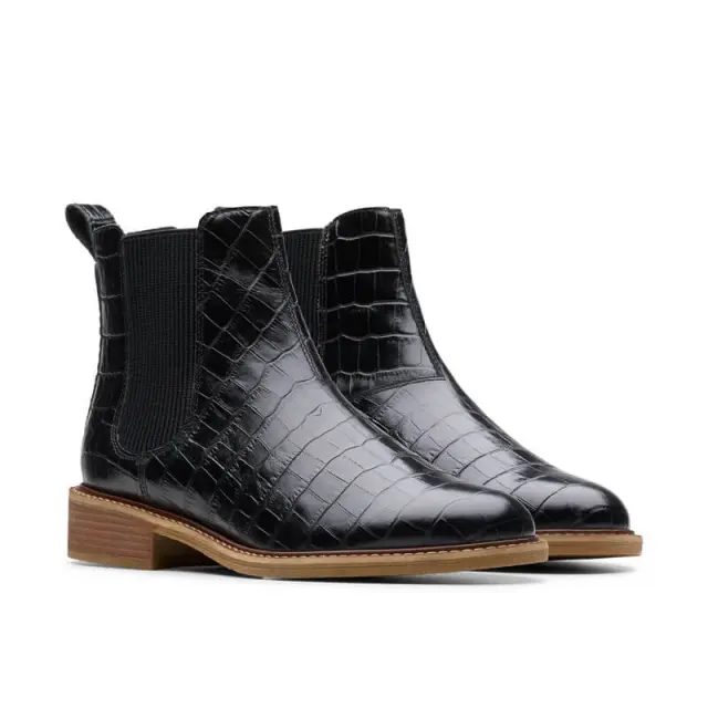 Clarks Cologne Arlo 2 Black Croc Black Croc Leather - 38 3
