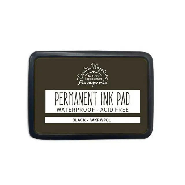 Μελάνι αδιάβροχο σε ταμπόν για σφραγίδες Ink Pad, Stamperia, Black