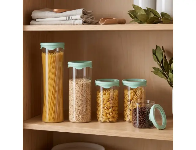 Σετ Γυάλινα Δοχεία Livoo MEN399 με χωρητικότητα 450ml, 1000ml, 1000ml, 1500ml, 2000ml - 5 τεμάχια MEN399