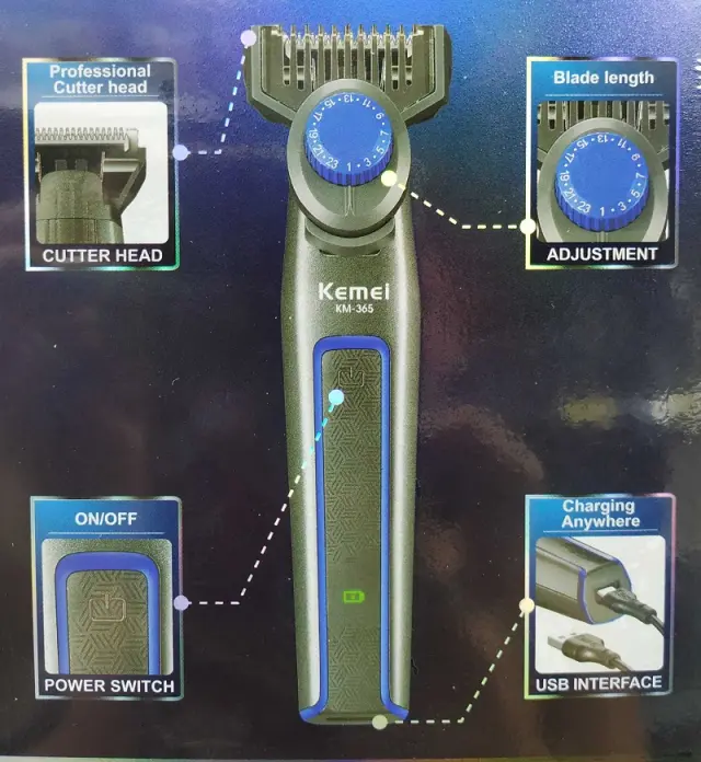 Ξυριστική μηχανή - Trimmer - KM-365 - Kemei 3
