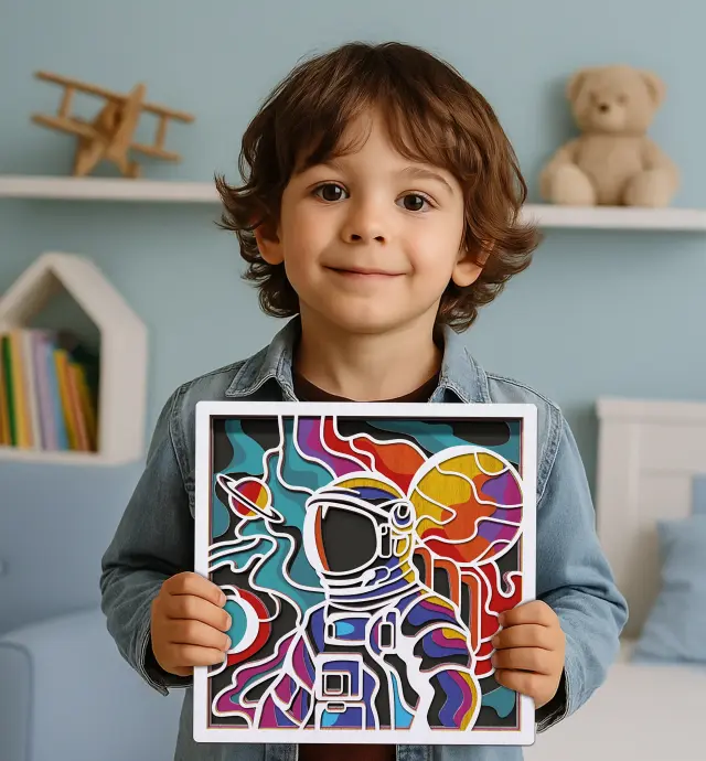 Splat Planet 3D Ξύλινη Κατασκευή Ζωγραφικής / Wooden Art Craft Kit: Space 3