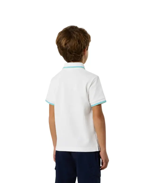 North Sails - Παιδικό Κοντομάνικο Μπλουζάκι Polo Logo Patch 794490-000-0101 Λευκό 3