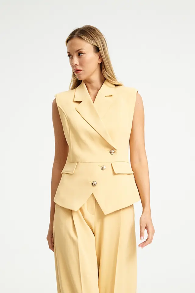 Tailored Γιλέκο με Χρυσά Κουμπιά TINOS VEST - XS 2