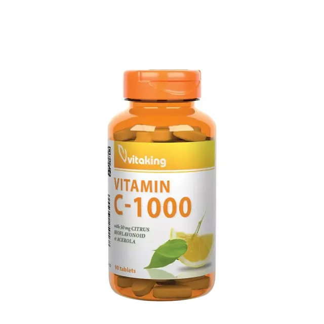 Vitaking Vitamin C 1000 mg with 50 mg Citrus Bioflavonoids and Acerola 90 Tablets