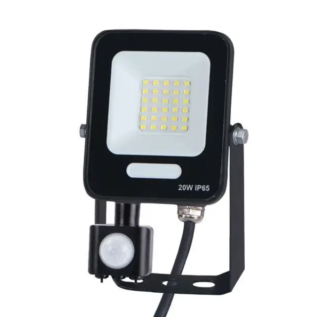 ΠΡΟΒΟΛΕΑΣ LED 20W SMD ΜΕ ΠΕΡΙΣΤΡΕΦΟΜΕΝΟ ΑΝΙΧΝΕΥΤΗ ΚΙΝΗΣΗΣ ΜΑΥΡΟΣ IP54 4000K PLUS Μαύρο