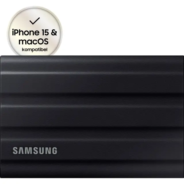 Samsung Portable SSD T7 Shield 4 TB, external SSD (black, USB-C 3.2 Gen 2 (10 Gbit/s), extern)