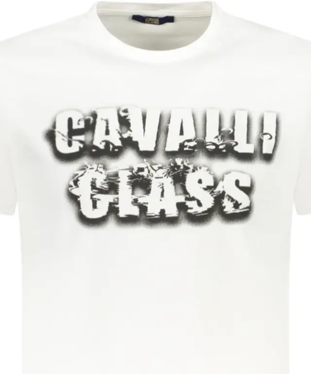 Cavalli Class - Ανδρική Μπλούζα T-Shirt Κοντομάνικη Regular Fit TXT61CJD060-00533 Λευκό 3