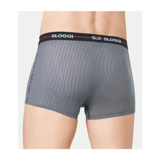 Sloggi Ανδρικό Boxer Start Hipster Box - Διπλό Πακέτο, Χρώμα Μαύρο-Μαύρο Ριγέ 3