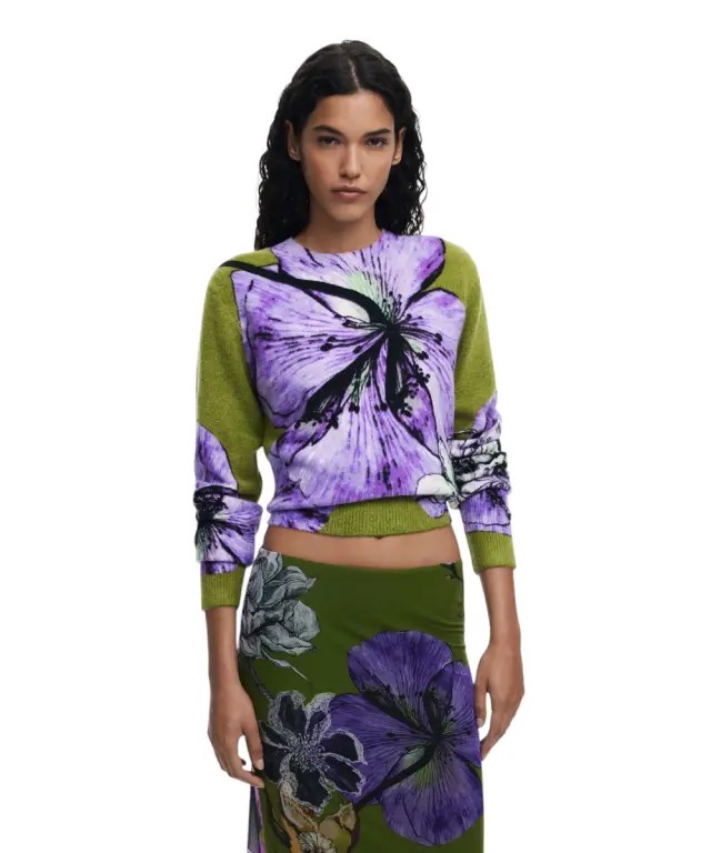 Desigual - Φούστα Maxi Tulleflowers Lacroix Regular Fit 25WWFK03-4010 Πράσινο 3