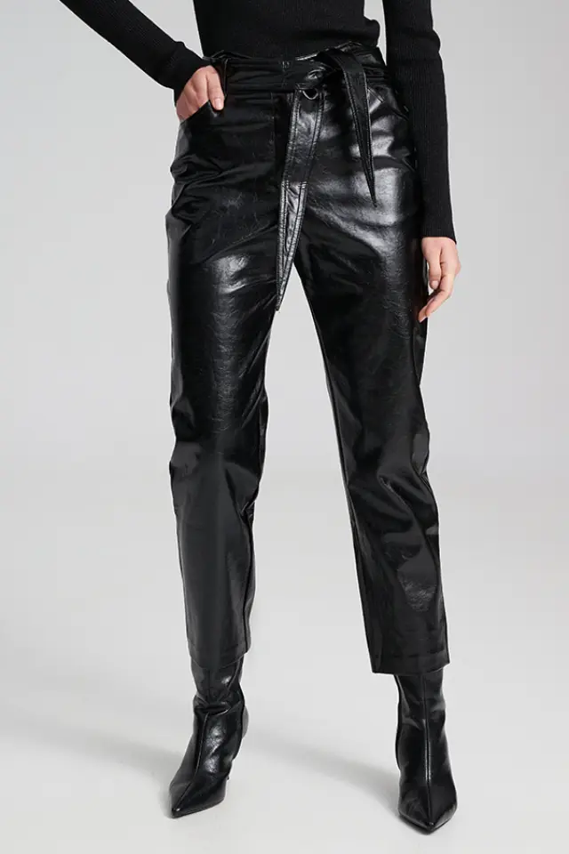 Faux Leather Pants CAZELLE TROUSERS - XS 3