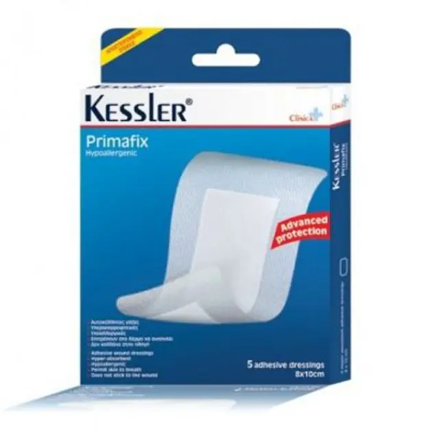 Kessler Αποστειρωμένα Αυτοκόλλητα Επιθέματα Clinica Primafix Hypoallergenic 10x8cm 5τμχ
